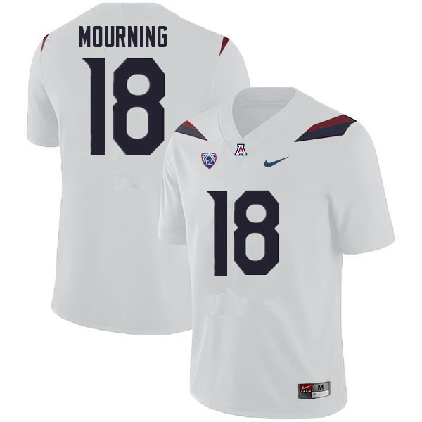 Men #18 Derick Mourning Arizona Wildcats College Football Jerseys Sale-White